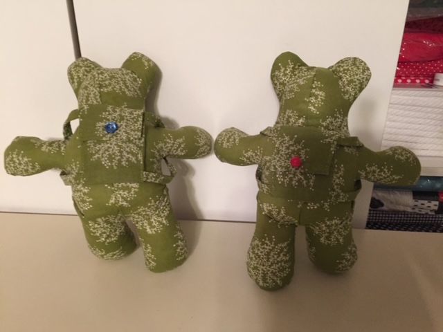Green Teddy Bears Back View