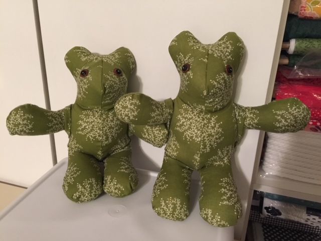 Green Teddy Bears Front View